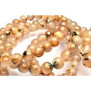 母岩入り！ ヘマタイトインタイチンルチルクォーツ 7mm ブレスレット 1個売り _BG6107-7