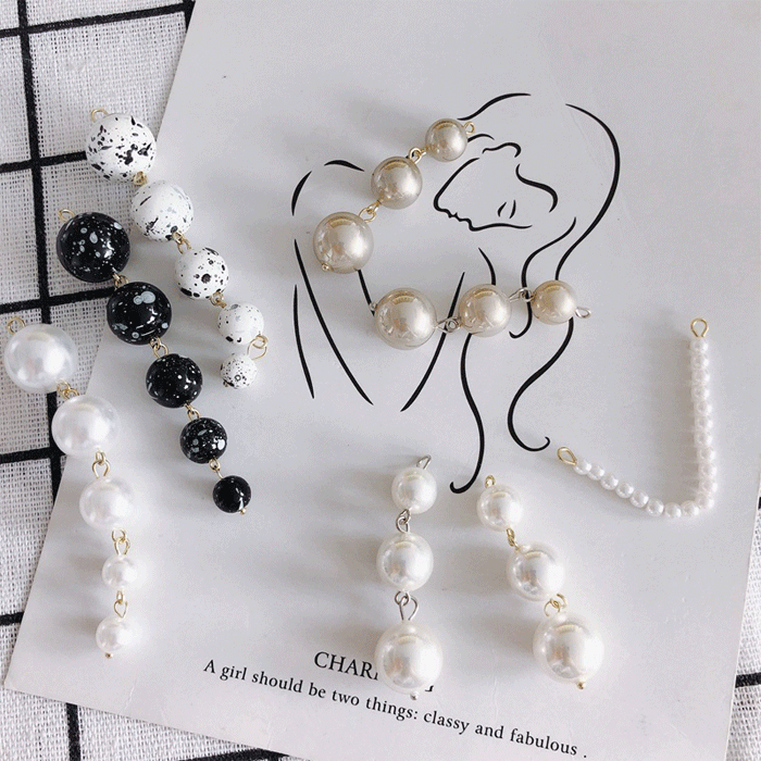 ハンドメイド 金 ストーン チェーン デコレーション アクセサリーパーツ パール風 ビーズ ピアスパーツ