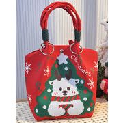 お洒落 手提げ クリスマス柄 コンパクトサイズ ミニトートバッグ 　全2色　ba0594