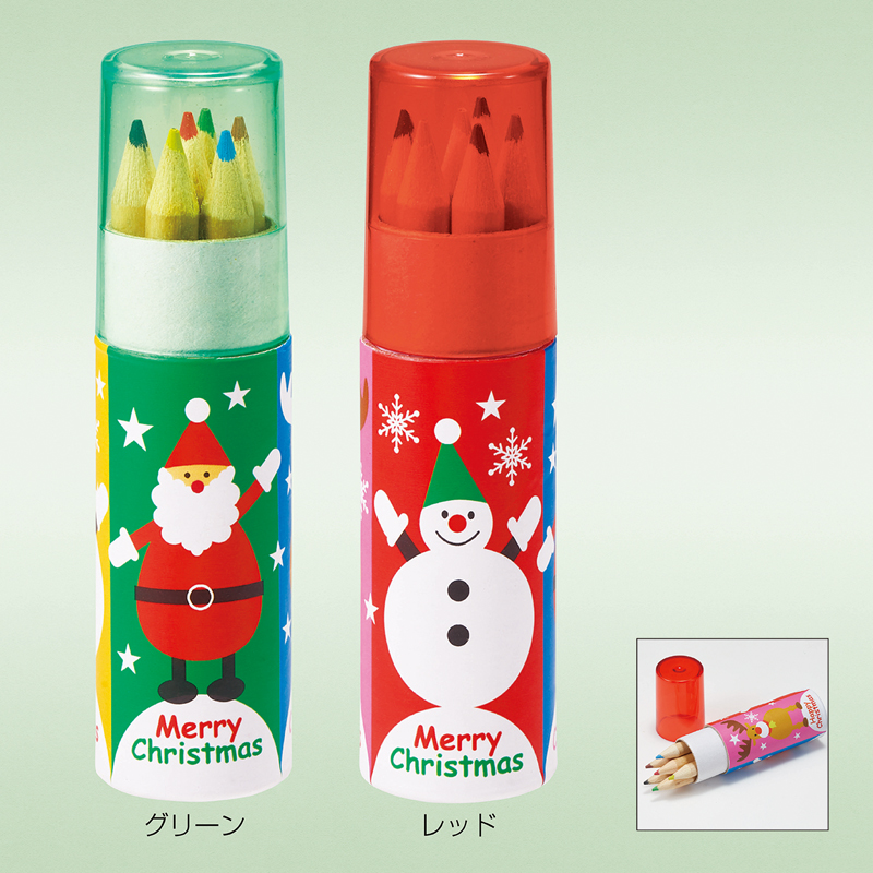 クリスマス色鉛筆6色セット