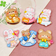 ウサギ クマ 大人気デコパーツ 髪飾り DIY素材 ハンドメイド 貼り付けパーツ