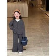 2025秋新作DC　子供服 　キッズ　女の子　セットアップ　カーディガン＆ロングパンツ上下セット　タグ7～17