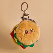 ハンバーガー ふわふわぬいぐるみキーホルダー／バッグチャーム 約9cm