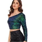 ヒップホップTシャツ ダンスウェア HIPHOPTシャツ JAZZTシャツ スパンコールTシャツ トップス