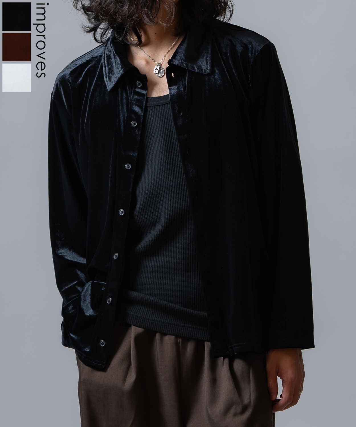 ショートベロアカーディガン