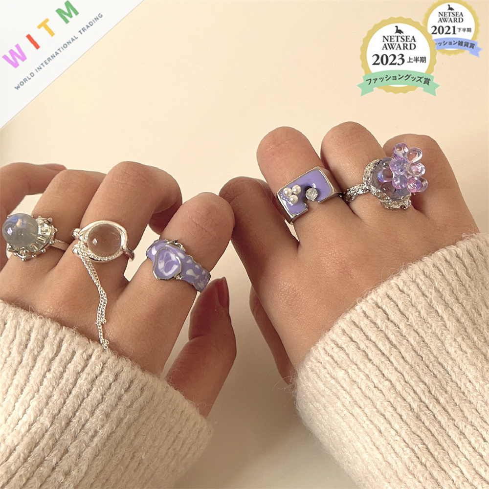 水晶 指輪 リング 開き指輪 開きリング デザイン アクセサリー 開口指輪 レディースファッション