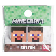 マインクラフト ボタン ( STEVE ) スティーブ 2個入り