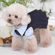 かわいいペット制服ドレス｜ジャンプスーツ＆綿人形風スクールスカート（猫犬兼用）直送