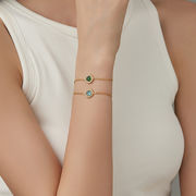 新作 おしゃれ カラーストーン ダイヤモンド ブレスレット レディース