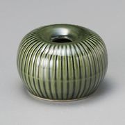 団子茶筅曲直(織部) 茶せん立て[美濃焼]
