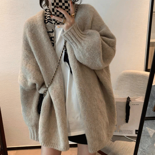 秋冬新作  ニットカーディガン アウター レディース カーディガン ニット ビッグシルエット 体型カバー