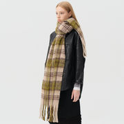 ウールマフラー　40*220cm　チェック柄　クラシック   ロングマフラー　韓国ファッション