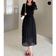 【2025新作】シワプリーツシフォンワンピース★衣料301