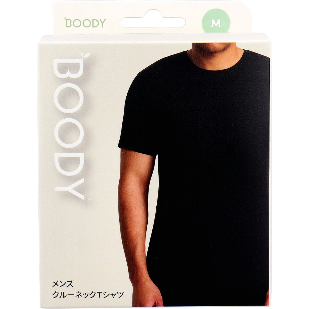 [メーカー欠品]BOODY メンズ クルーネックTシャツ ブラック Mサイズ 1枚入