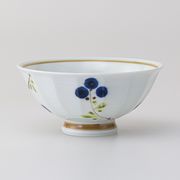 〈ＳＡＬＥ〉【波佐見焼】 なずな 面取軽量飯碗 大・青　日本製