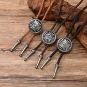 首輪レザーネック/ループタイ メンズ ポロタイ ボロタイ おしゃれ 紐 ロープ アクセサリーE90070