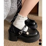 【日本倉庫即納】 厚底ローファー レディース 太ヒール