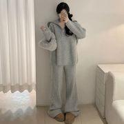 INS 秋冬新作    気質   おしゃれ  ハーフジップ  ニット   +ハイウエスト  ニットパンツ  セット
