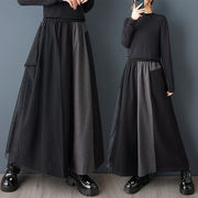 初回送料無料　レース付き　スカート風ワイドパンツ　レーディスファション商品　個性的ズボン