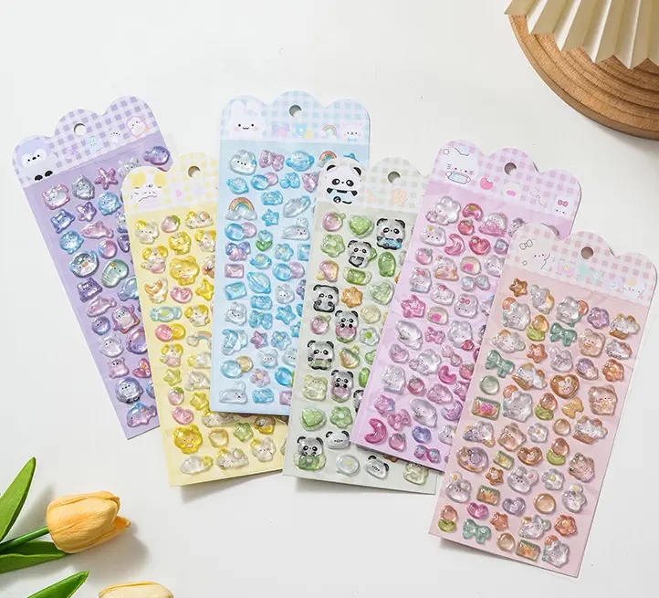 2025.12★TZS★3D立体レリーフクリスタルステッカー★キャラクターデザイン★スマホケース装飾