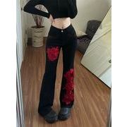 【予約226890】大きいサイズ秋冬 韓国 カレッジ風 新しいデザイン カジュアル デニム パンツ S ~LL