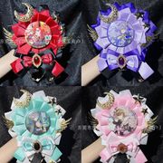 DIYパーツ 痛バッグ装飾 推し活 素材 缶バッジ用 パッチ 缶バッジケース 華やかなロゼット 6色