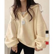 【日本倉庫即納】 パーカー フード付きVネックプルオーバー