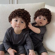 2025秋冬※ベビー 帽子 爆発ヘア INS ニット帽 子供用 ヘッドカバー ウィッグ帽子