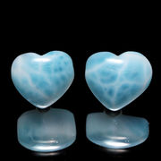 バラ石　ラリマー＜ドミニカ産＞　ハート形　約12～13×約10～12mm　貫通穴　ランダム発送