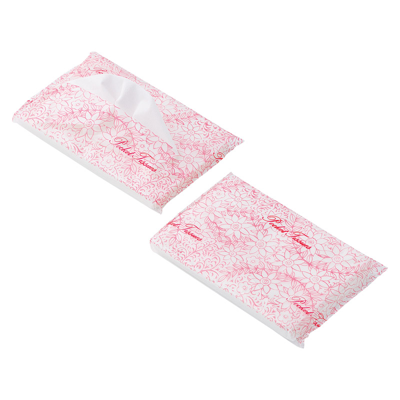 ポケットティッシュ8w花柄（1P）赤