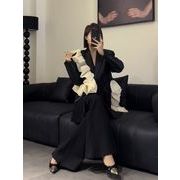 オシャレスーツ気質アップオリジナルフリルデザインレディーススーツジャケット