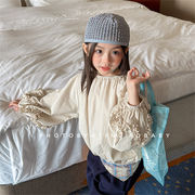 2026  早春新品 ★ 韓国風子供服★ シャツ パフスリーブ ブラウス 80-130cm 2色