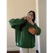 2025年INS 早春新作   気質   おしゃれ  クルーネック   プルオーバー  アラン  ニット セーター