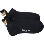 ポール＆ジョー　レディースアンクルソックス　かかと刺繍ブラック