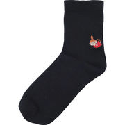 ムーミン　ゴムユッタリソックスリトルミイ刺繍ブラック