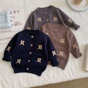 2026春秋子供服 シンプル ニットセーター 韓国風 カーディガン 防寒 温かい ベビー服 キッズ服 [73~100cm]