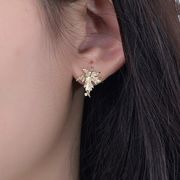 ブチラ風もみじピアス女S 925純銀メッキ18 K厚金ピアス小人数高級感