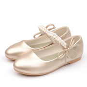 ★mineka★女の子用 フォーマルシューズ パールストラップ リボン付き