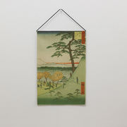 浮世絵 和柄 和雑貨 タペストリー 【 歌川広重 目黒元不二  】 プリント ラメ 光る生地 【 日本製 】