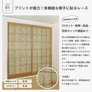 障子に貼るレース  ウイリアムモリス柄　【 ニーウイル 】　100×200　1枚【 日本製 】
