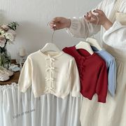 2026新作 韓国子供服 ベビー服  キッズ女の子 ニットトップス3色  73cm-100cm