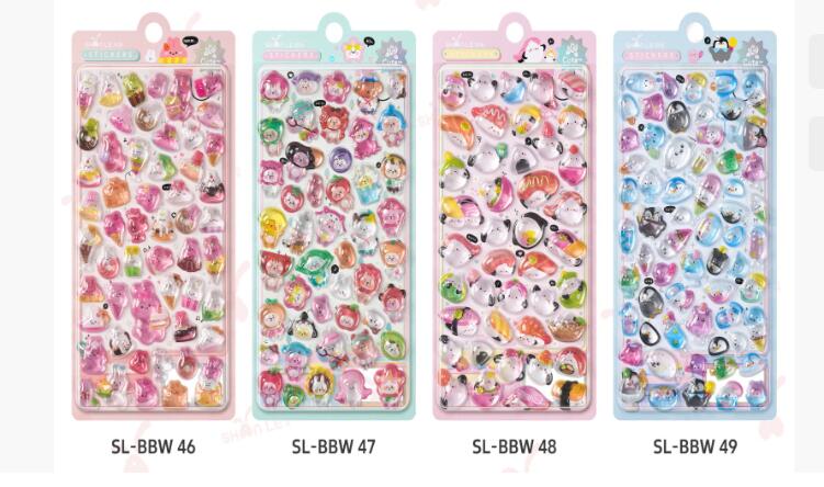 知育文具　DIY手帳素材装飾　ぷくぷく立体シール　携帯装飾品　3Dエポキシステッカー