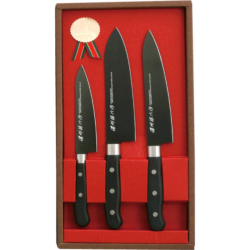 濃州孫六作 チタンコーティング包丁3点セット HG2803