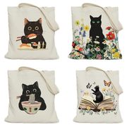 猫トートバッグ 大容量ハンドバッグ ネコ柄 袋  猫関連 女性ショルダーバッグ ねこ猫の雑貨 猫のバッグ