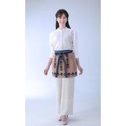 【即納】綿ワッシャー刺繍サロンエプロン