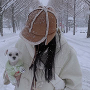 スウェード帽　パイロットハット　防風　韓国ファッション