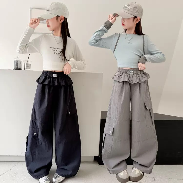 2026春新作 韓国風 子供服 　ロングパンツ　キッズ　女の子　カーコパンツ　長ズボン　2色120～170cm　DC