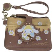 ポケット付きリールパスポーチミツバチ ブラウン シナモロール【小ロット販売】