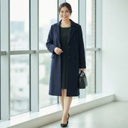 【大きなサイズ】カジュアルからオフィスまで　やわらかカシミア調　フェイクウール　チェスターコート