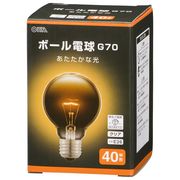 ボール電球 E26 40W形 G70 クリア